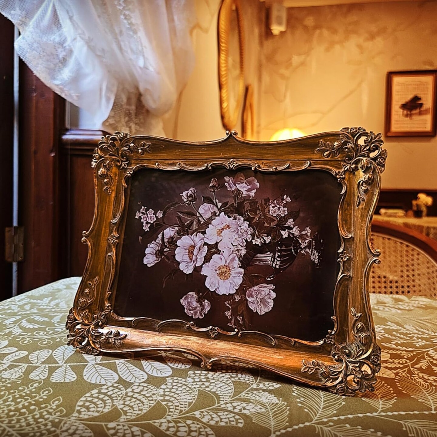 5x7 Vintage Picture Frame, Antique Bronze Gold Ornate Photo Frame(Bronze)8.9"L x 6.9"W