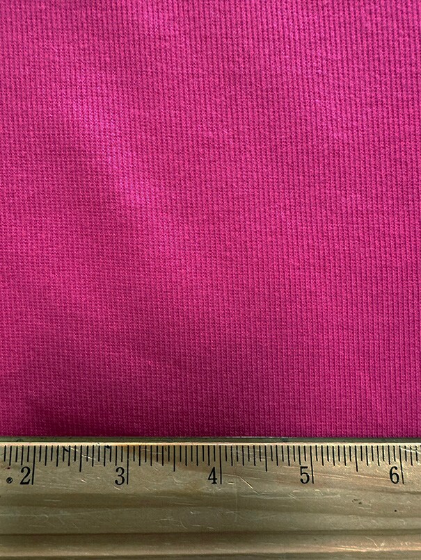 Fuschia Cotton Spandex Rib Knit Fabric By the Yard