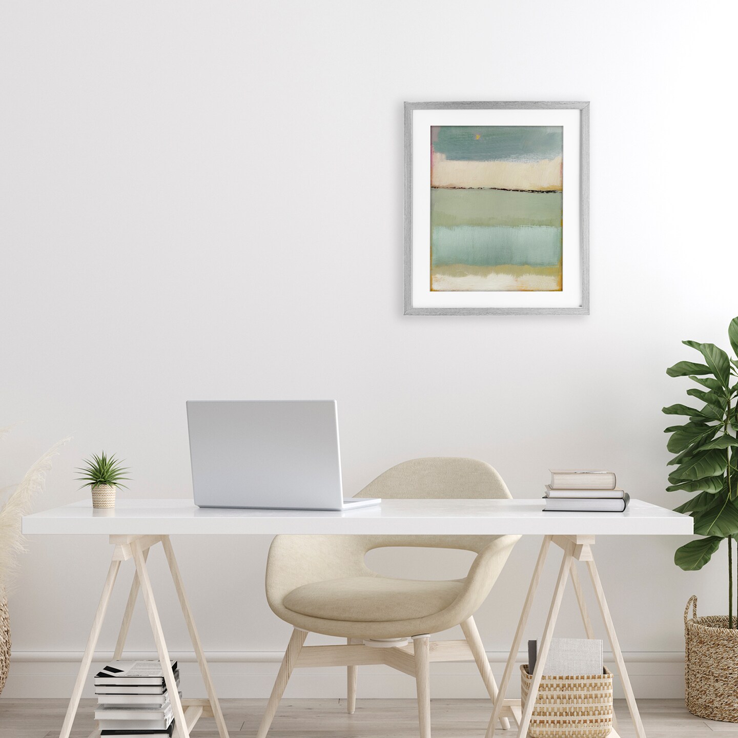 Stupell Industries Abstract Aqua Gradients Framed Print Under Glass, design by Caroline Gold