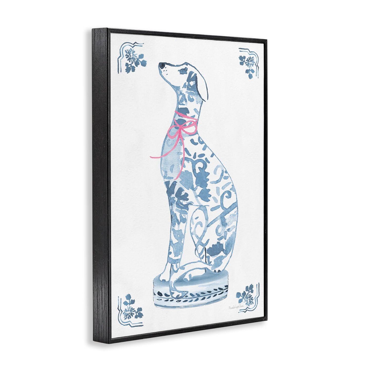 Stupell Industries Chinoiserie Dog Sculpture Framed Giclee, design by Mercedes Lopez Charro