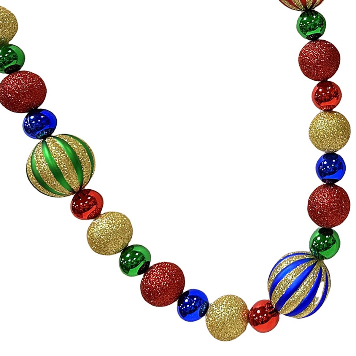 72&#x2033; Classic Christmas Mini Ornament Garland &#x2013; Red, Green &#x26; Gold