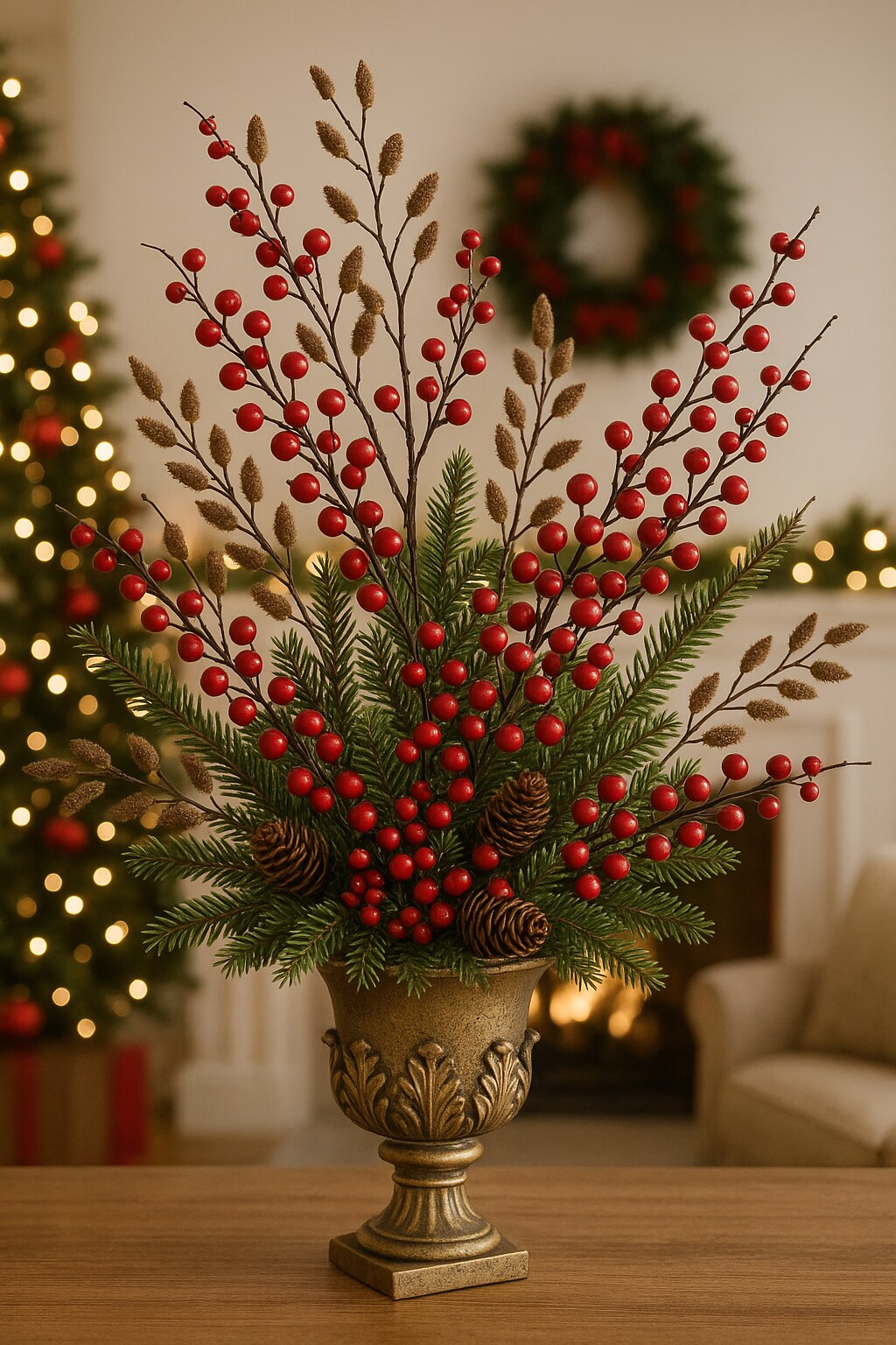 12pc Artificial 35&#x22; Pinecone Spray &#x2013; Rustic Decorative Stem