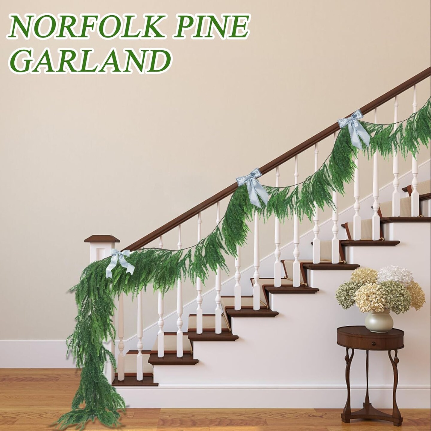 Norfolk Pine Garlands with Light String (Norfolk Pine Garland)