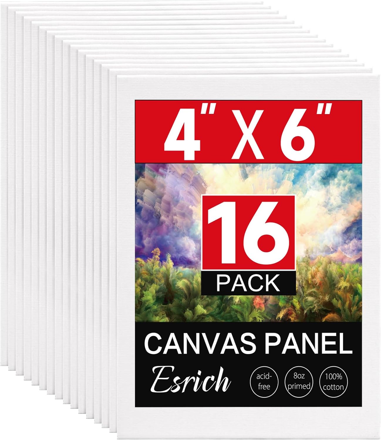 16 Pack 4x6 Inch Mini Blank Canvases for Painting(white)