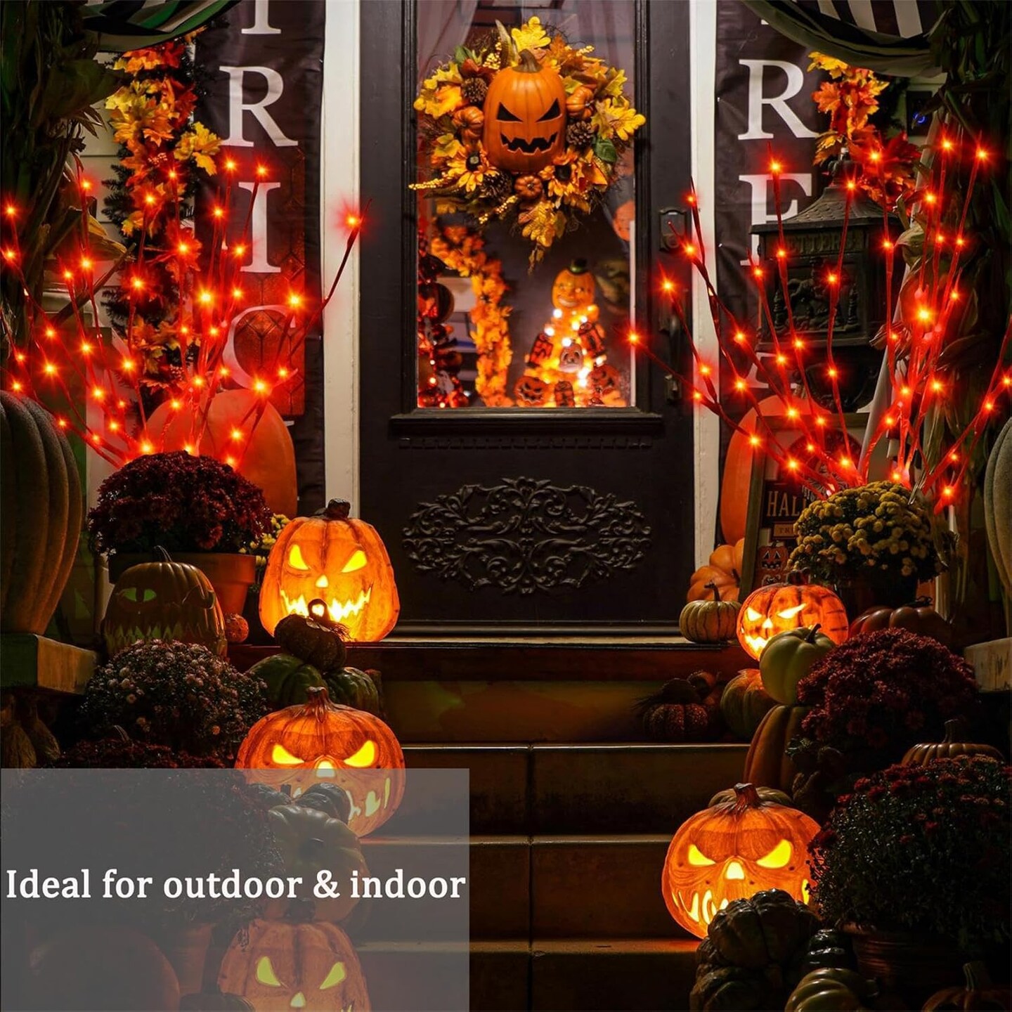 Outdoor Indoor Lighted Halloween Tree(Orange)