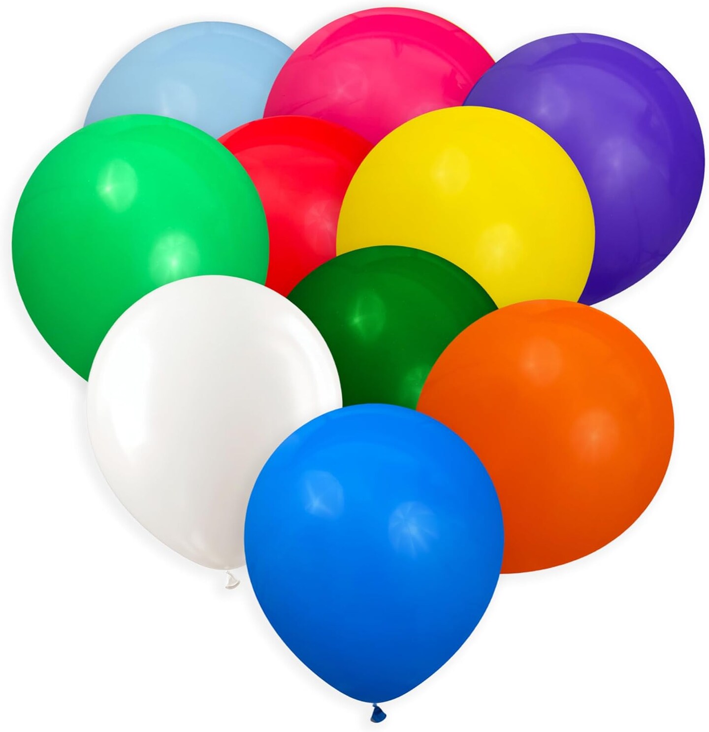 10 Color Balloon Pack For Birthdays (Assorted Multicolor) 12 Inch (Pack of 50)