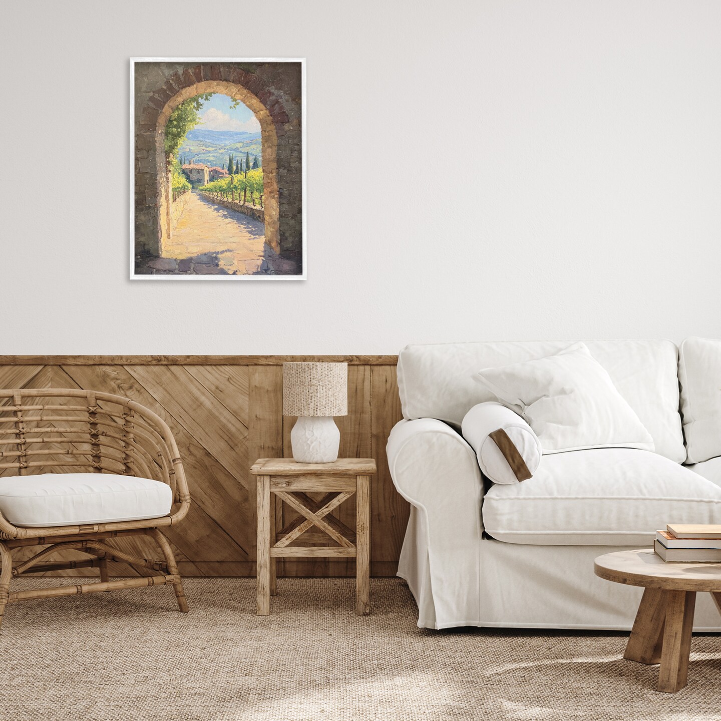 Stupell Industries Tranquil Garden Arch Framed Giclee, design by Petal Prints Design