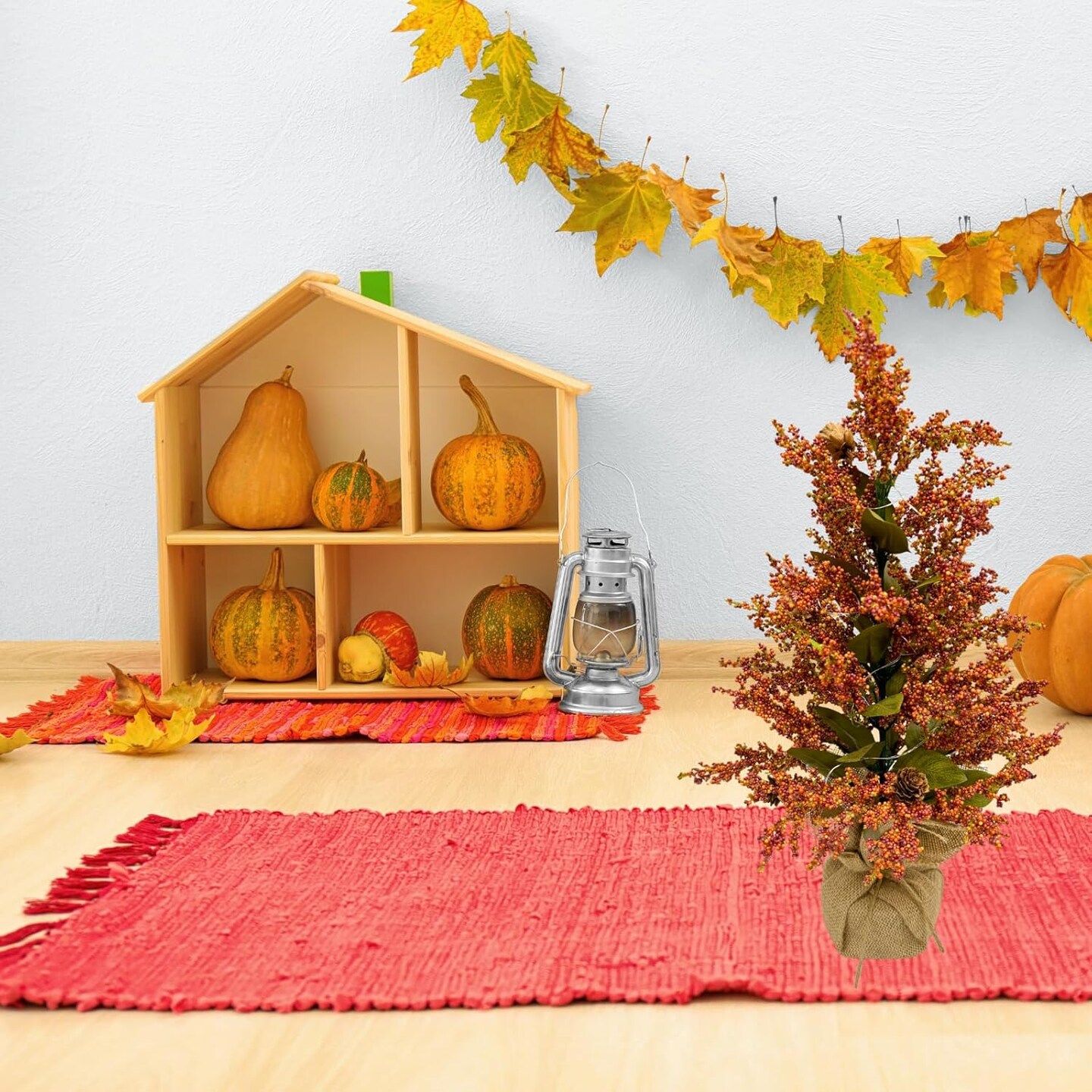 Lighted Berries Table Tree Thanksgiving Tree(Yellow)