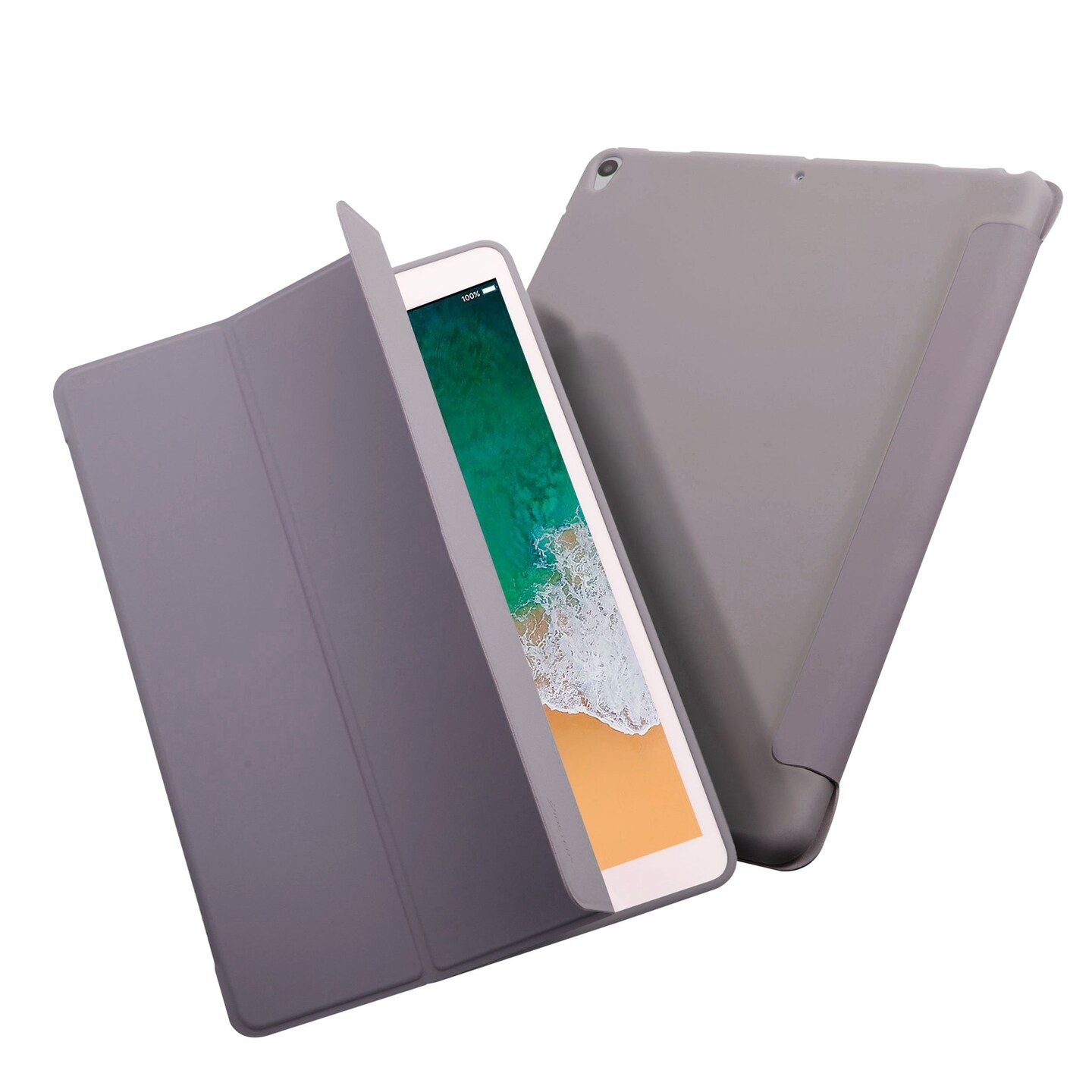 Insten - Tablet Case Compatible with iPad Air 3, Pro 10.5", Liquid Silicone, Frosted Back, Auto Sleep/Wake, Pencil Charging, Grey Purple