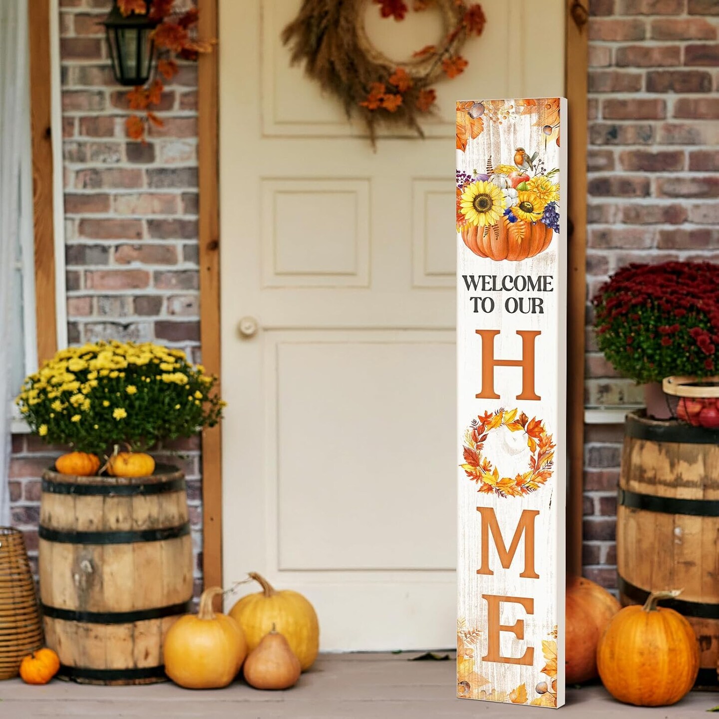 Farmhouse Fall Welcome Porch Signs (Blue)