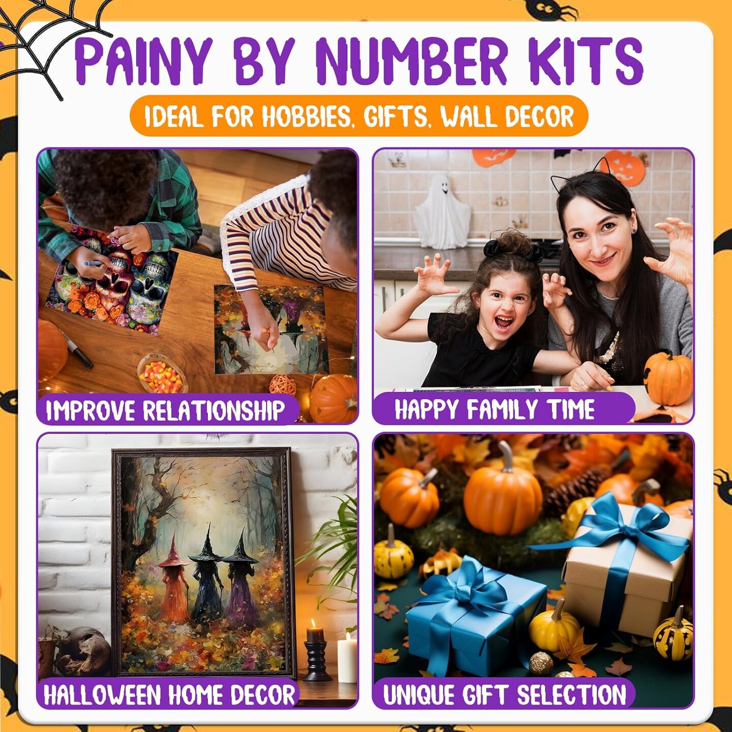 Halloween Paint by Numbers Kit for Adults Beginner(witch)