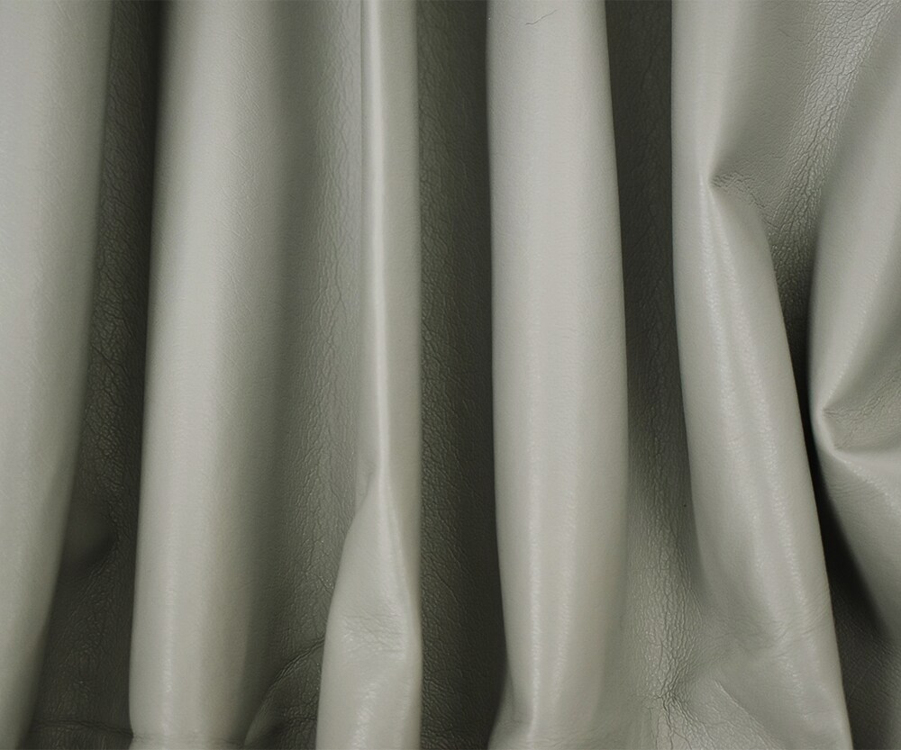 Gray Famous Maker Solid Recycled Leather and Polyurethane Blend Fabric By the Yard