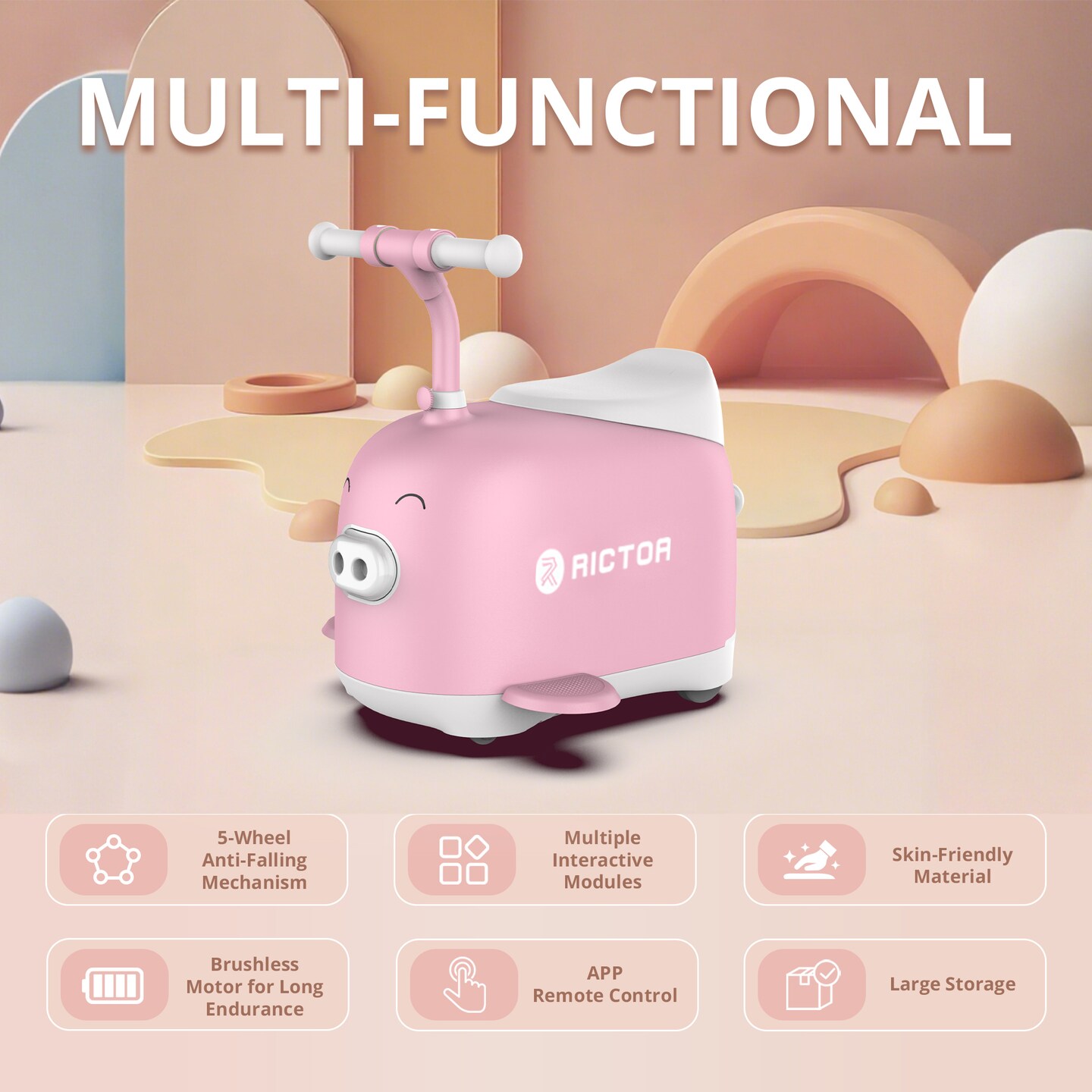 Kids Electric Drift Scooter Pink, Lightweight Design, Bluetooth 5.0, 3 Speed Modes, 21V Battery & Waterproof for Fun Outdoor Ride