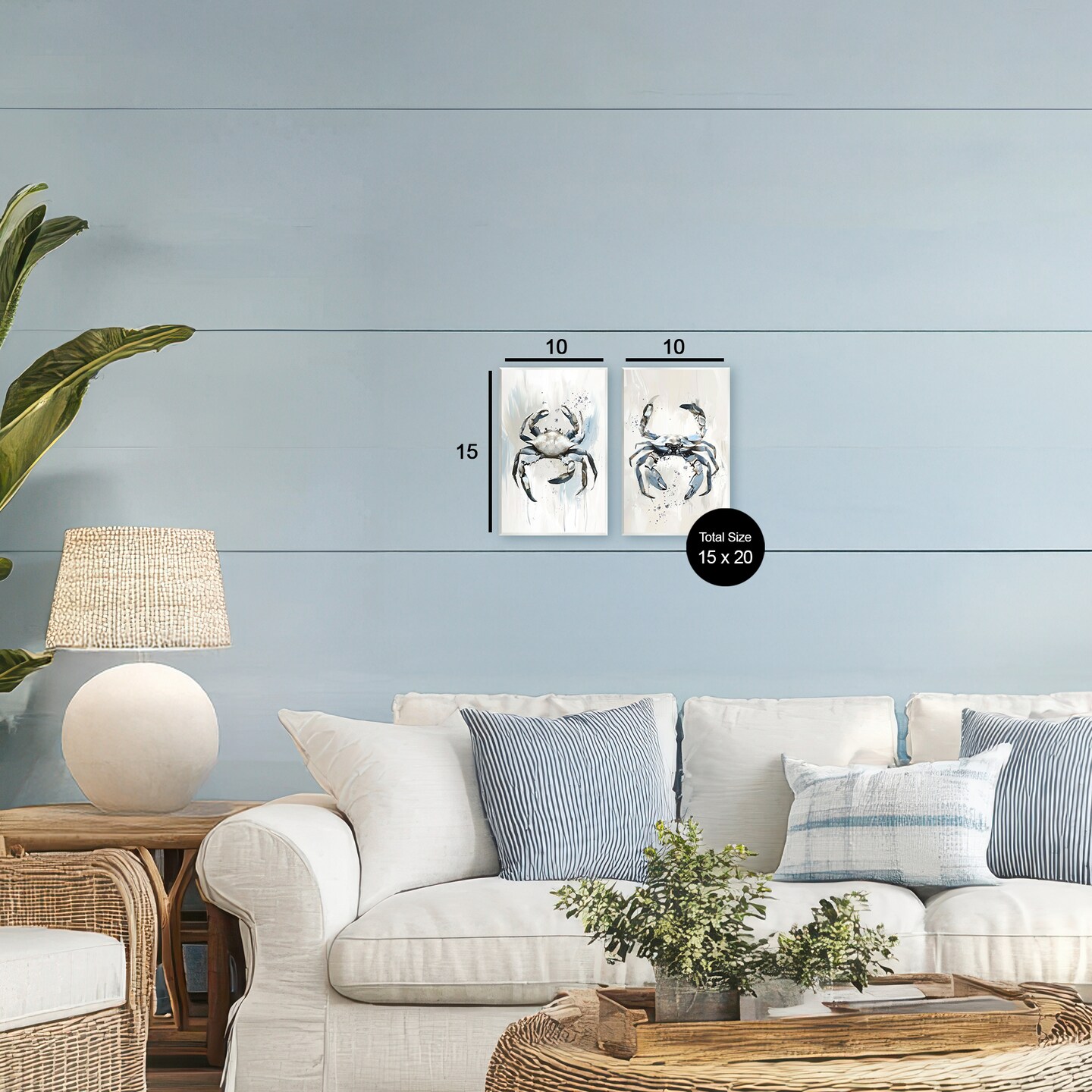 Stupell Industries Kingdom Of Crabs Illustrations 2pc Wall Plaque Set, design by Ramona Murdock