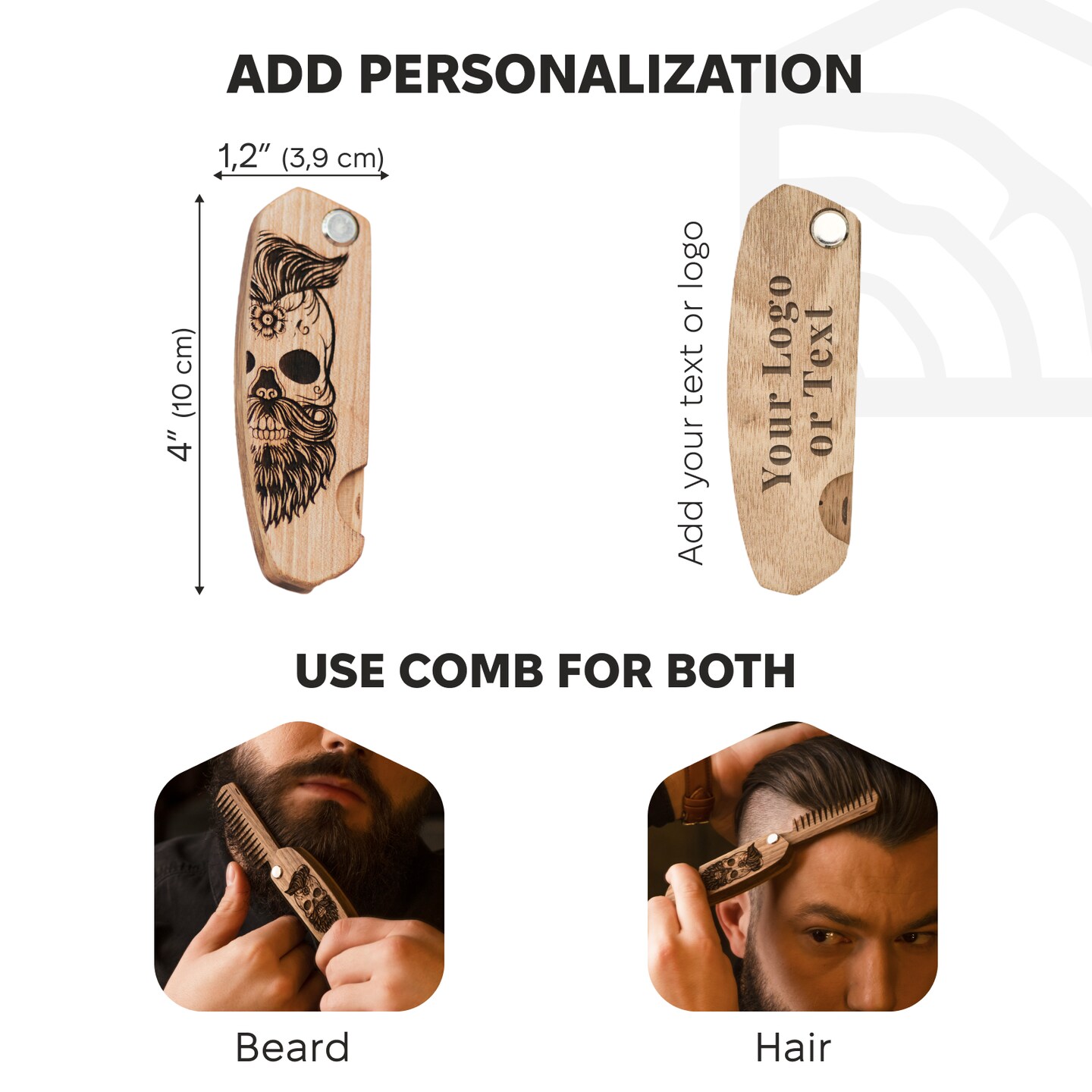 Wooden Beard Comb, Christmas Gift for Men, Personalized Groomsmen Gifts