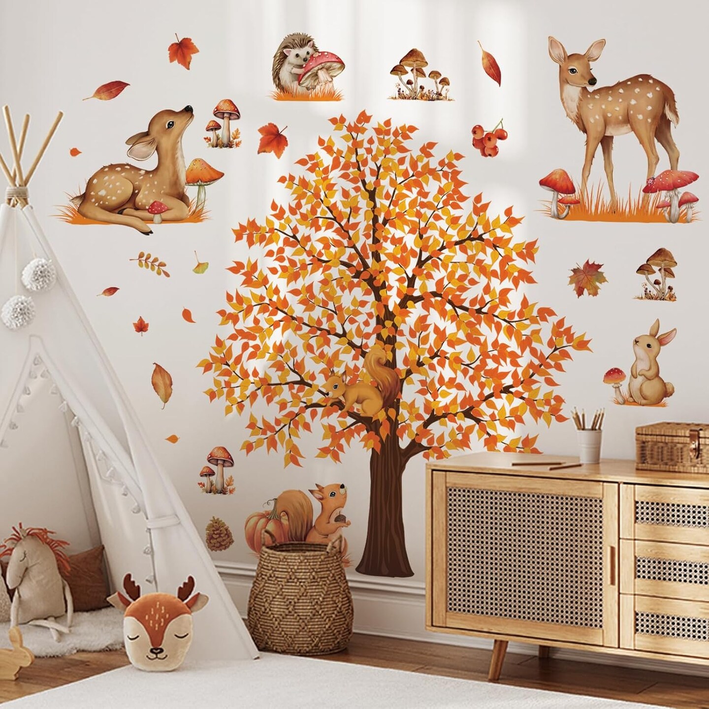 4 Sheets Large Tree Autumn Wall Decals (A)