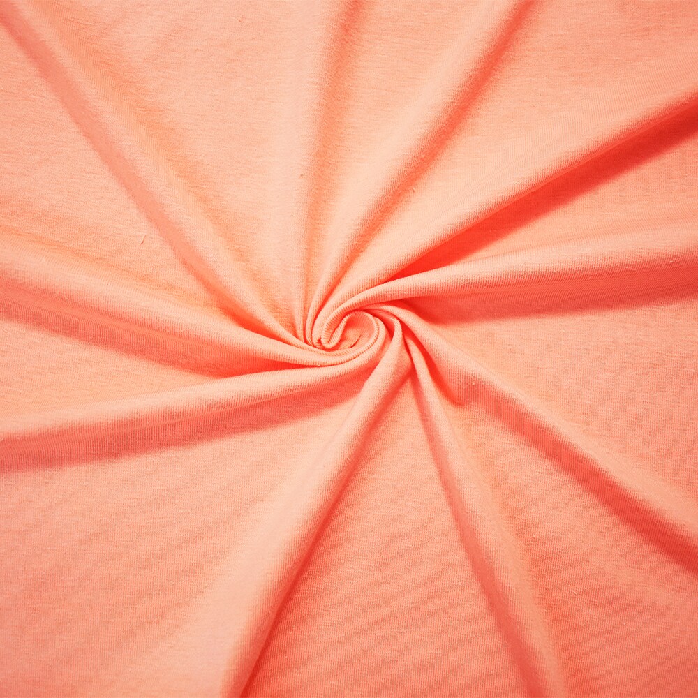 Pastel Orange Cotton Solid Stretch Spandex Jersey Knit Fabric By the Yard