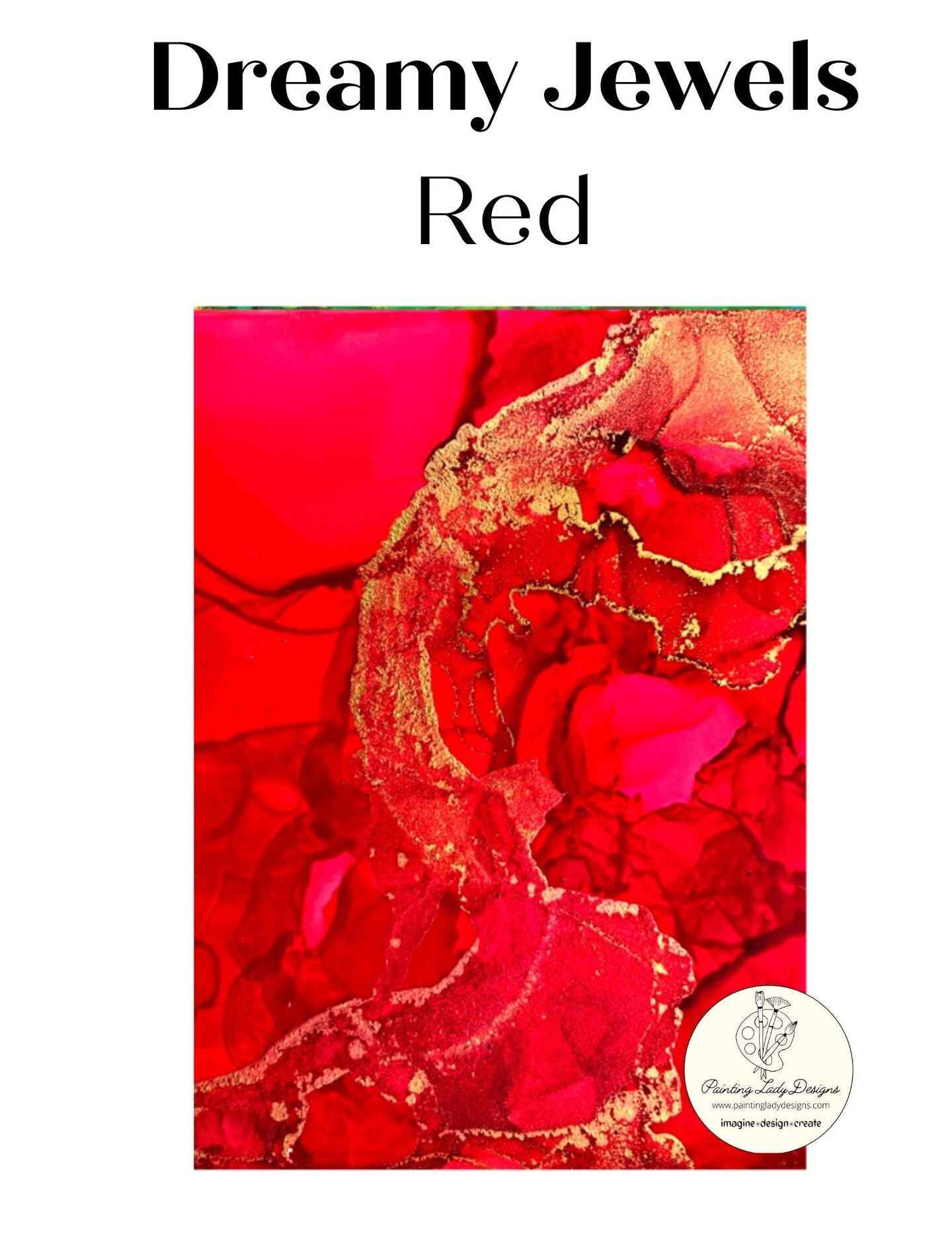 Dreamy Jewels (Red) by Tanglewood Sue- Decoupage and Mixed Media Art Paper (medium)