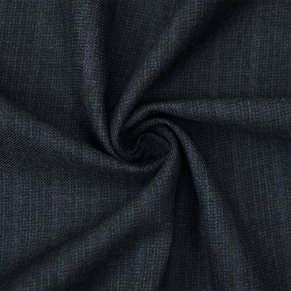 Gray-Black-Blue Wool Poly Faded Texture Stripe Twill Woven Suiting Fabric By the Yard