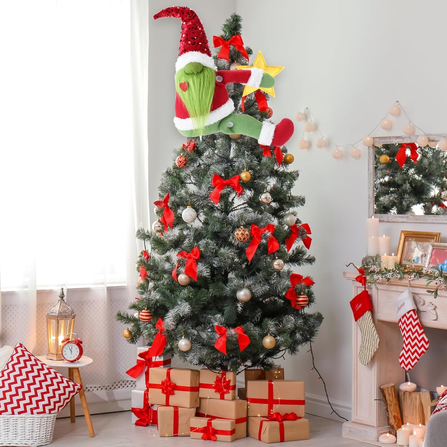 Christmas Tree Toppers Green Gnome Christmas Decorations (Green)