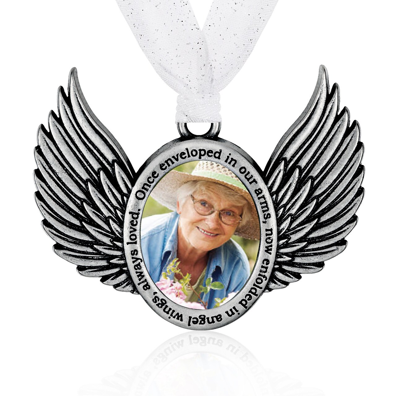 Gloria Duchin Remembrance Wings Memorial Picture Frame Pewter Ornament