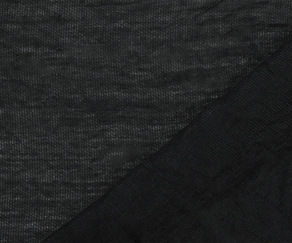 Black Cotton-Poly Vertical Stripe Sheer Woven Fabric By the Yard