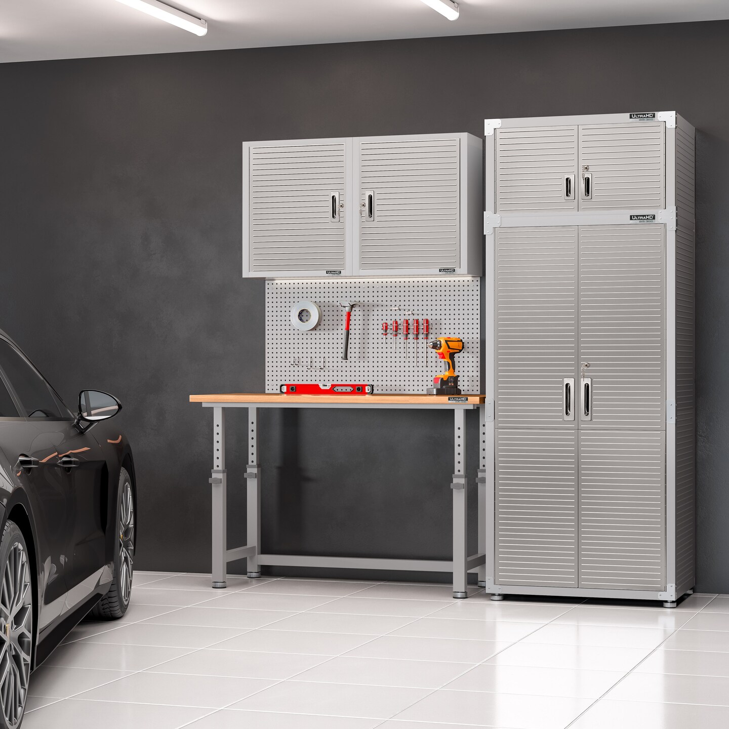 Seville Classics UltraHD 2-Piece Pegboard Set w/ 23 Piece Hook Assortment