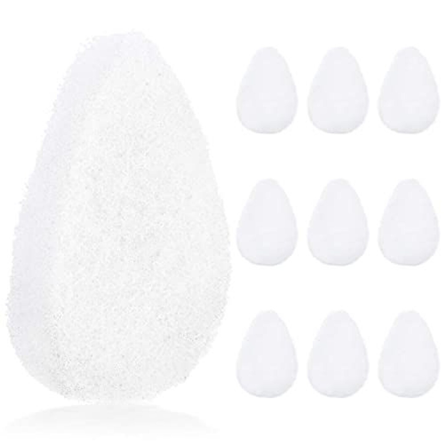 IMPRESA Facial Sponge - Daily Deep Cleansing Face Scrubber - Gentle Exfoliating Pads for Dead Skin Removal - Reusable Face Scrub Pads for Normal to Oily Skin - Pack of 10, White, Regular Puff Style