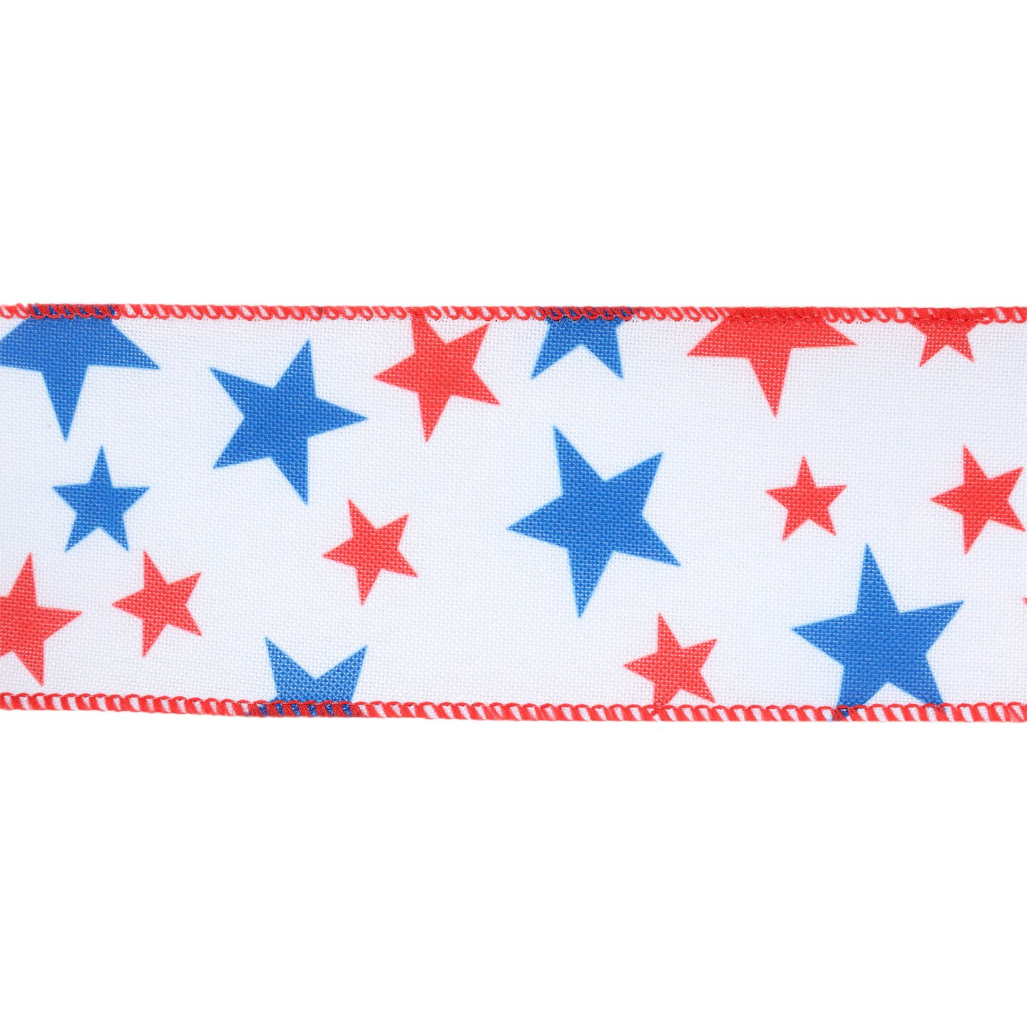 LaRibbons 2 1/2" Wired Ribbon | Red/White/Blue Stars | 10 Yard Roll