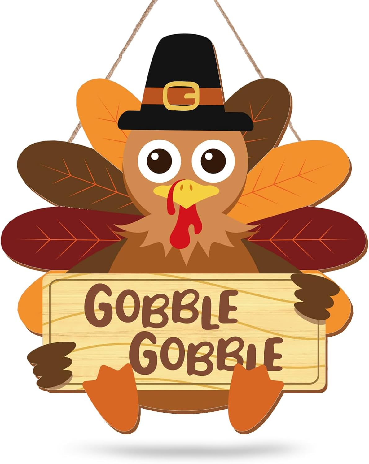 Fall Thanksgiving Turkey Wooden Sign(multicolor)