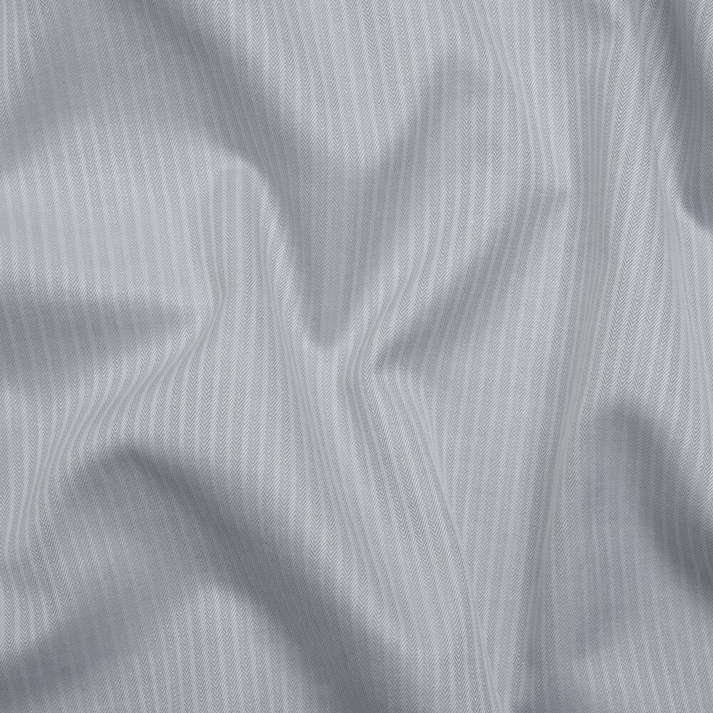 1 Yard Light Gray Herringbone Stripes Cotton Twill Shirting 60 inch Width