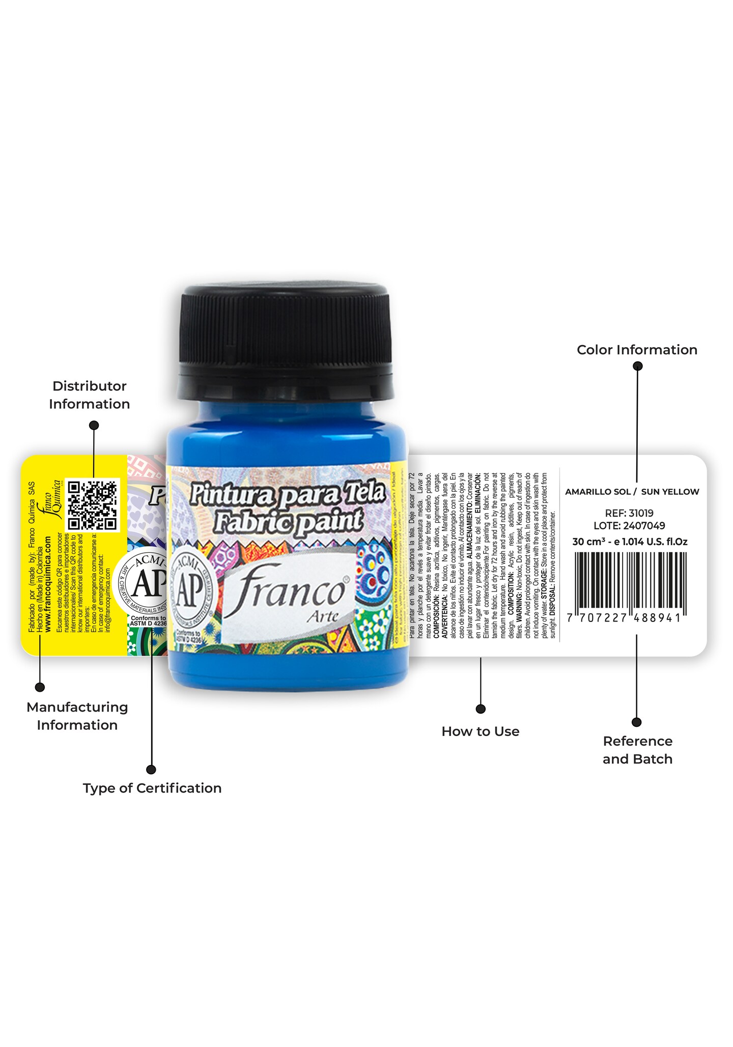 31028 Fabric Paint 1 U.S fl oz / Primary Blue