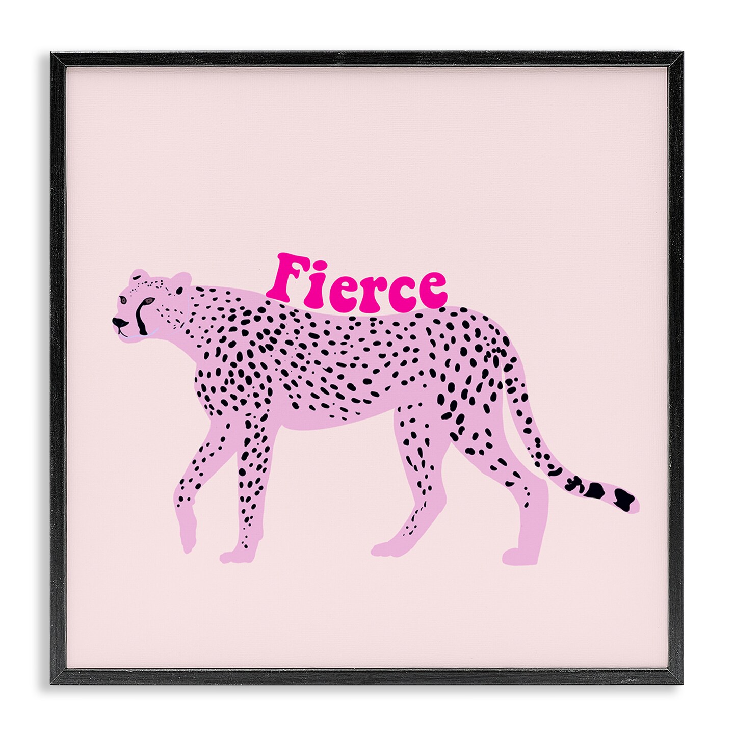 Stupell Industries Fierce Cheetah on Pink Framed Giclee, design by Ashley Singleton
