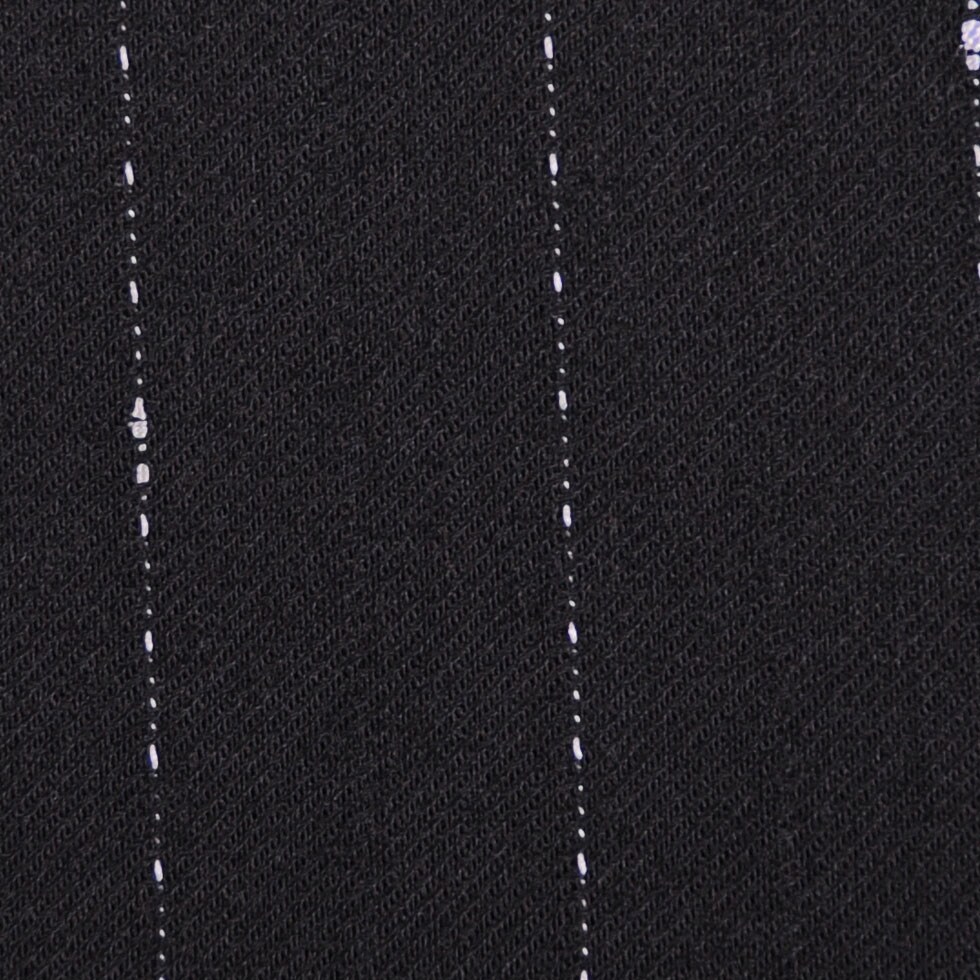 1 Yard Lightweight Italian Wool Twill Suiting Fabric Black and White Stitched Stripes Tailored 60 inch Width