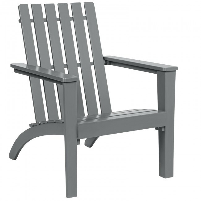 Acacia Wood Outdoor Adirondack Lounge Chair with Armrests and Low Seat ...