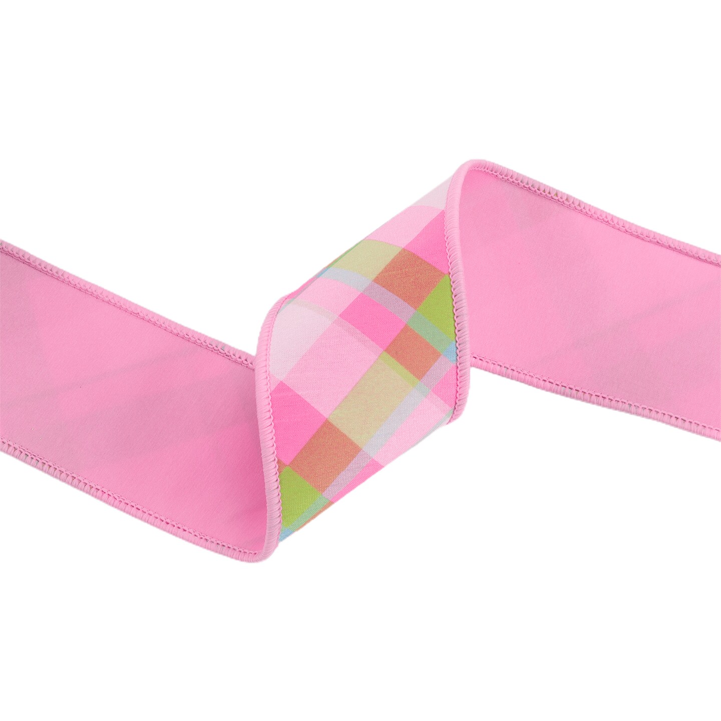 LaRibbons 2 1/2&#x22; - 4&#x22; Wired Dupioni Ribbon | Bias Plaid w/ Taffeta Fused Back | 10 Yard Roll