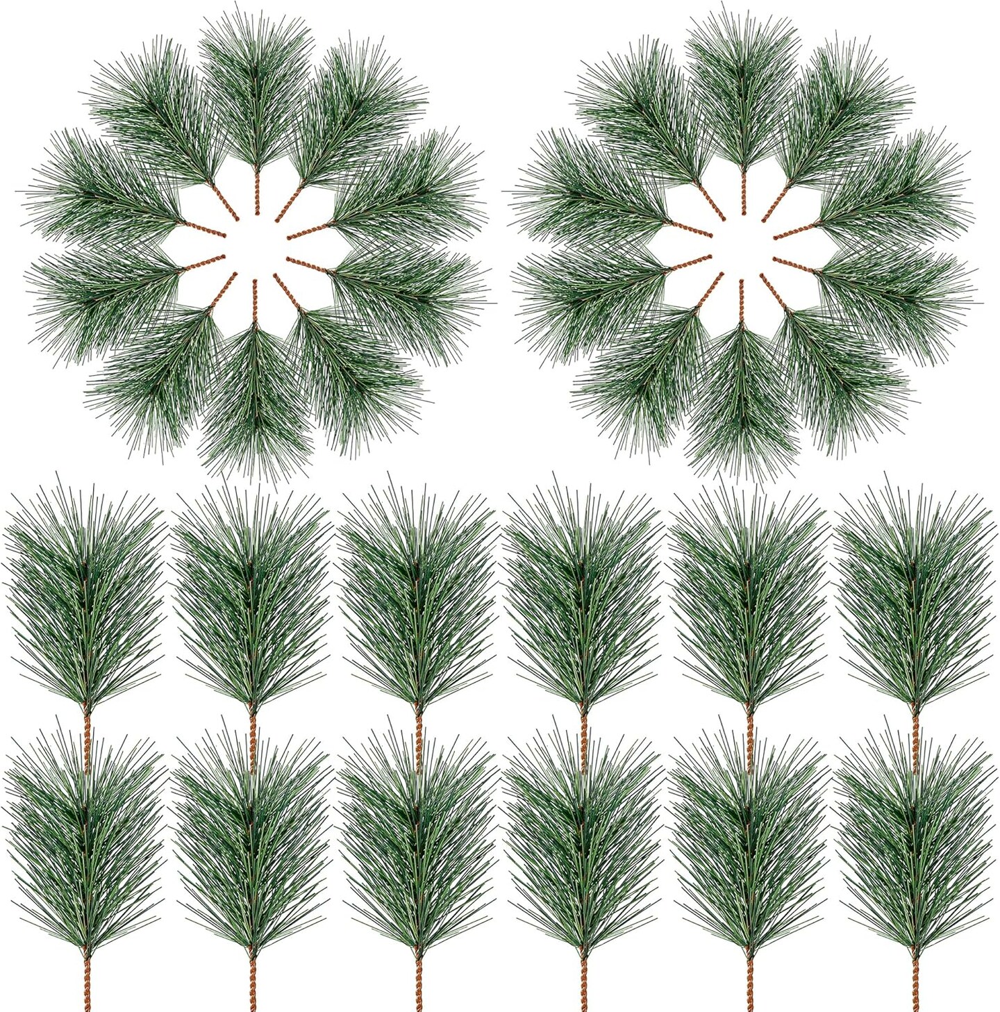 Artificial Pine Needles Christmas Small Pine Picks (Green)