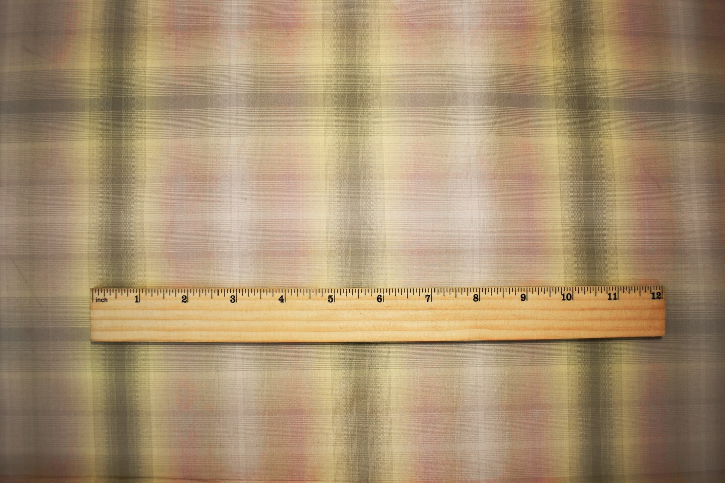 Pink-Yellow-Multi Silk Iridescent Plaid Taffeta Woven Fabric By the Yard
