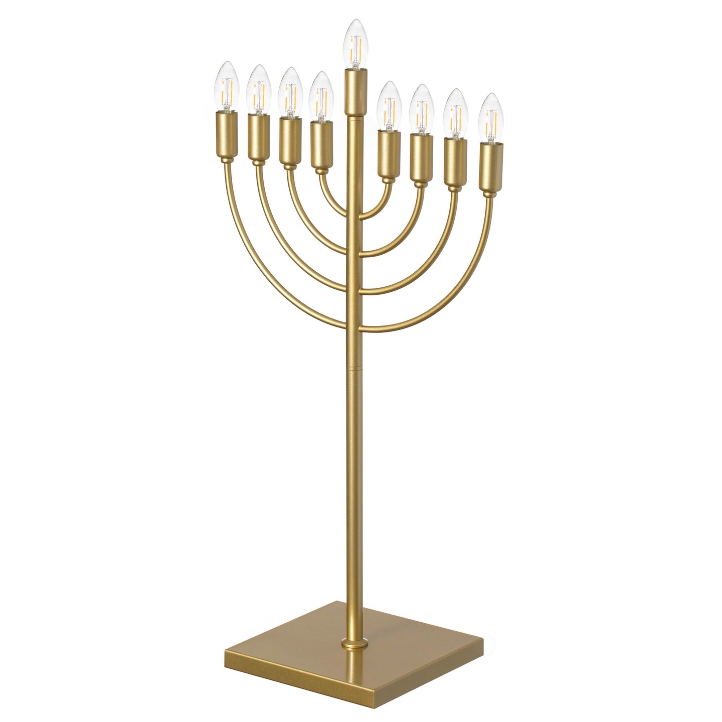 Chabad Style Hanukkah Menorah For Entryway Living Room Office And Kitchen With Led Light Bulbs And Remote Control For
