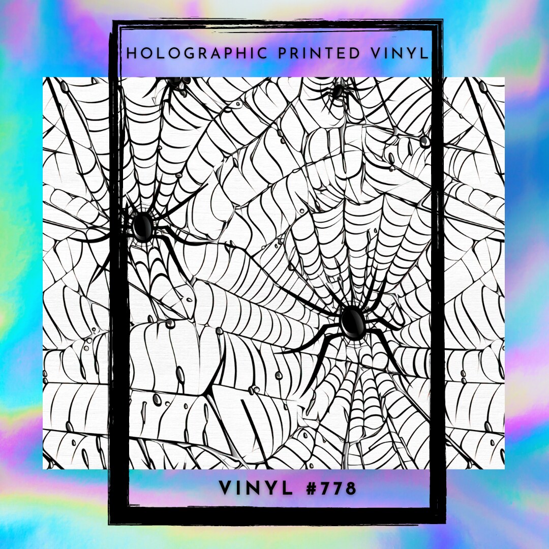 #778 HOLOGRAPHIC - Spider Cob Webs 12x12 Pattern Vinyl