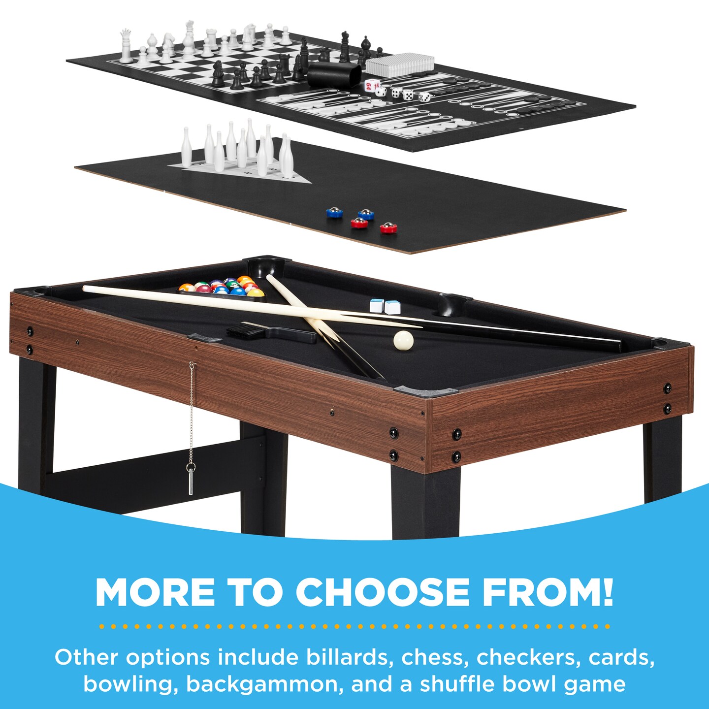 Best Choice Products 2x4ft 10-in-1 Combo Game Table Set w/ Hockey, Foosball, Pool, Shuffleboard, Ping Pong
