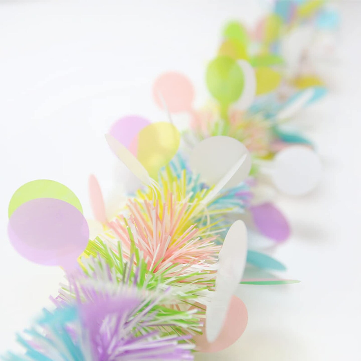 4Pcs Easter Tinsel Garland 26Ft Colorful Tinsel Twist with Confetti Spring Hanging Tinsel Ornament Decoration for Holiday Door Tree Mantel Window Outdoor Party Supplies