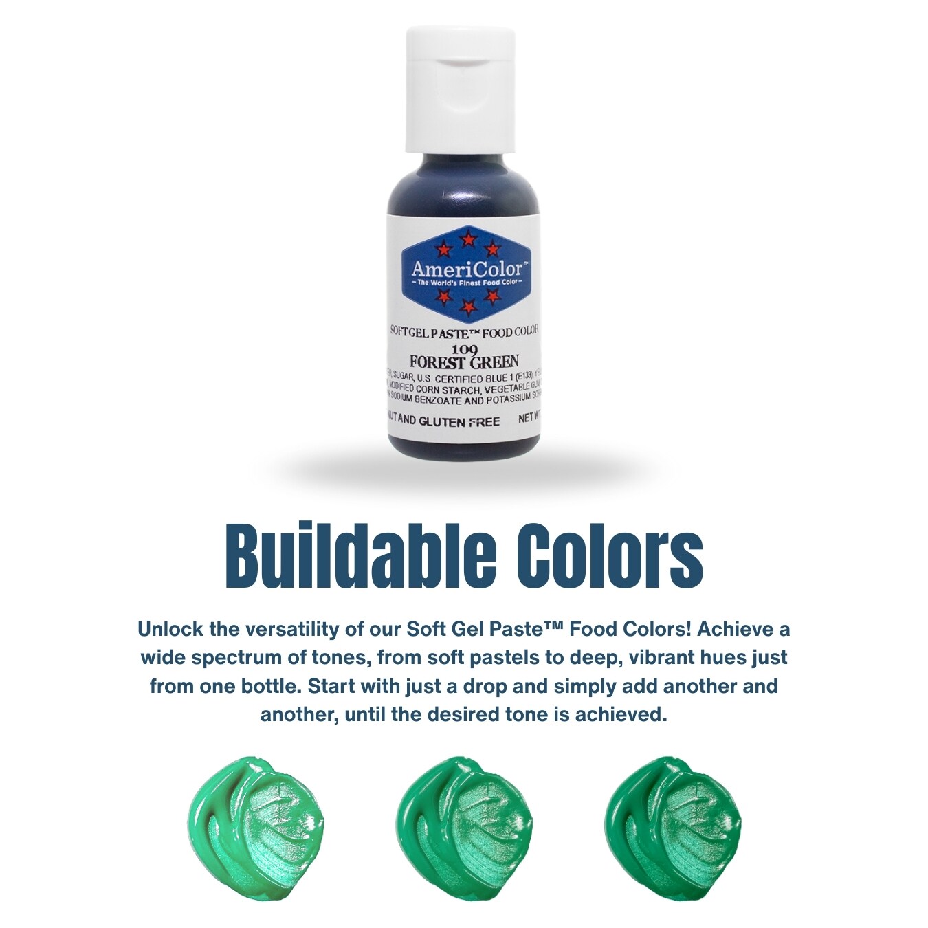 AmeriColor, Forest Green, .75 Ounce, Soft Gel Paste Food Color