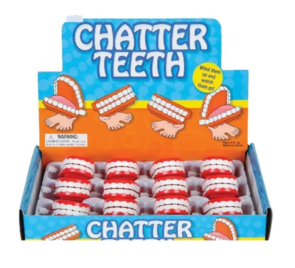 Walking Chattering Teeth Wind-Up Toys, Novelty Reward & Party Favor Toy, 12 Pack
