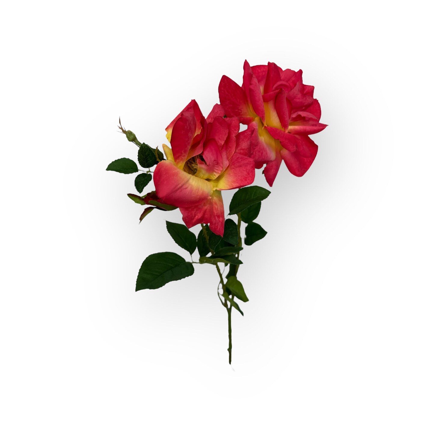 35&#x22; Realistic Pink Open Rose Spray with Faux Thorns &#x2013; Long Stem Artificial Flower for Arrangements, Wreaths &#x26; Home Decor-FSR845-TY