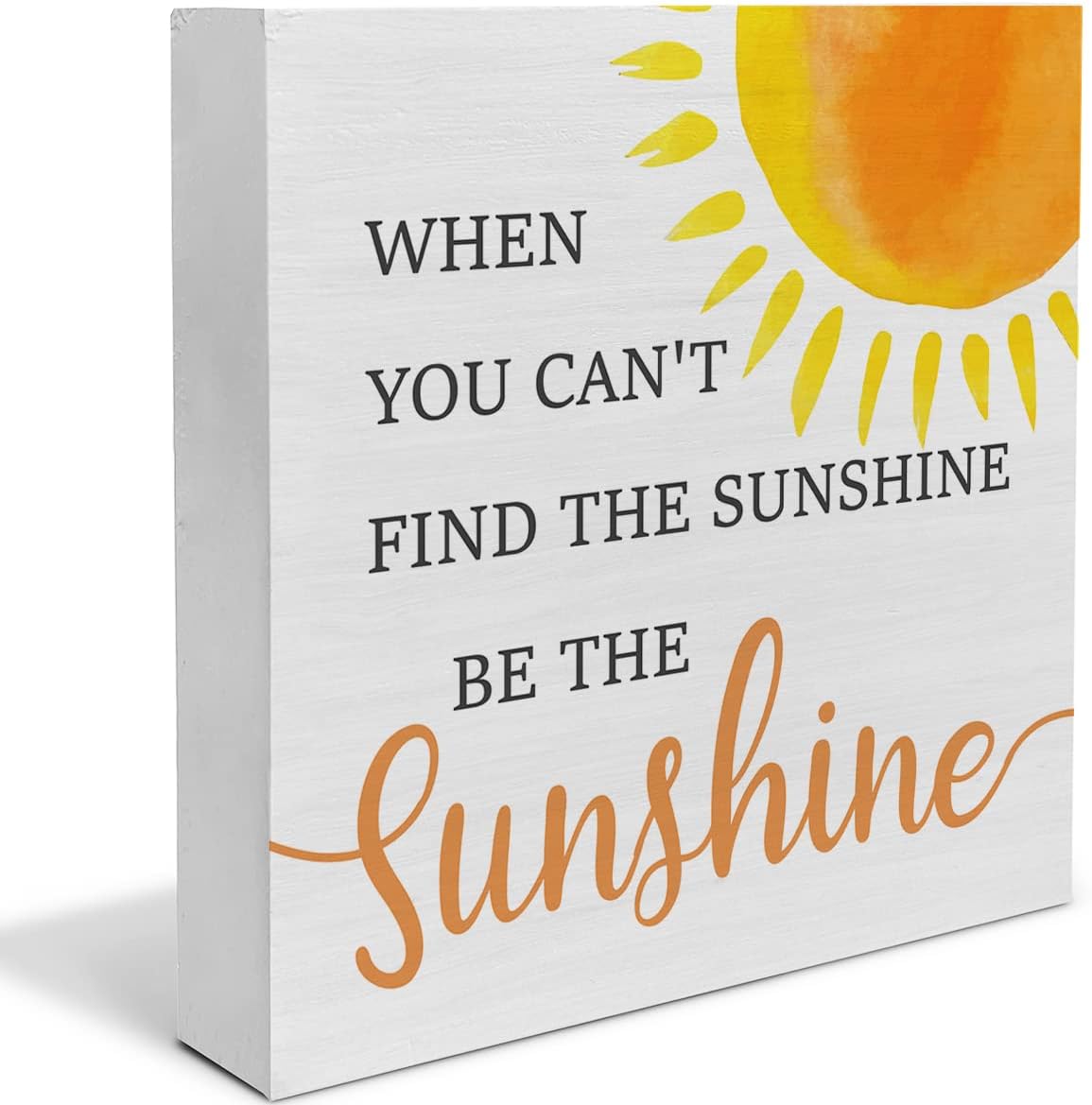 Country Sunshine Summer Tabletop Decor Desk Sign Summer Sunshine Quote Sun Wooden Box Block Sign