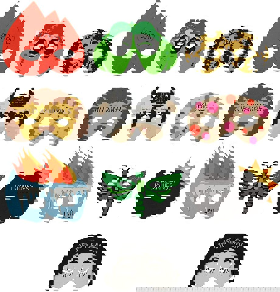 Pesach 10 Plagues Masks – Passover Ten Makkot Costume Masks for Kids Classroom & Seder Activities