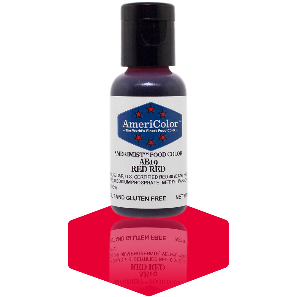 AmeriColor, Red Red, .65 Ounce, AmeriMist Airbrush Food Coloring