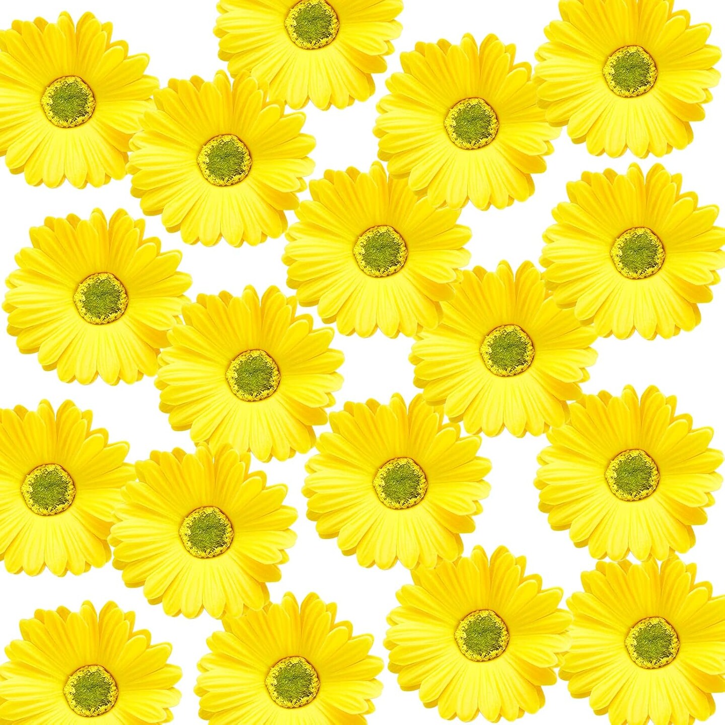 18 Pieces Summer Floral Arrangement &#x2013; Artificial Gerbera Daisies Flowers, Fake Daisy Faux Flowers Bouquet 15 Inch for Home Kitchen Decor (Yellow)