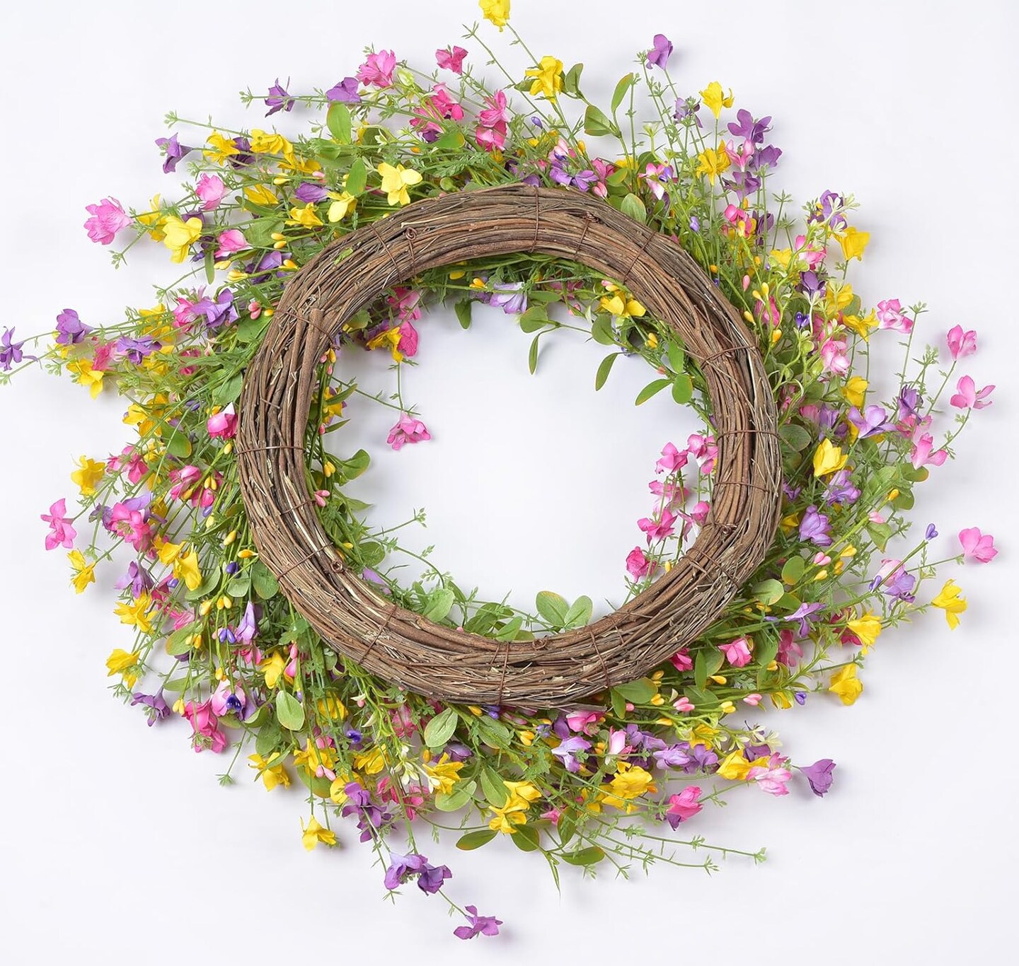 24inch Artificial Spring Flower Wreath for Front Door